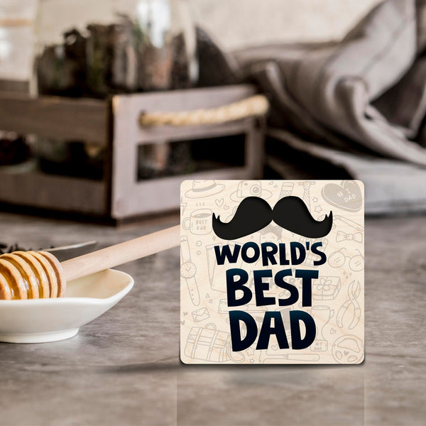 4"x4" Wooden Coasters | Best Dad