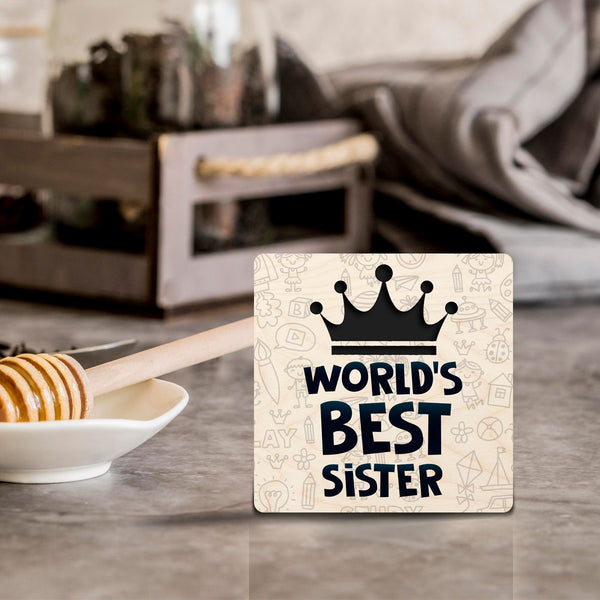 4"x4" Wooden Coasters | Best Sister