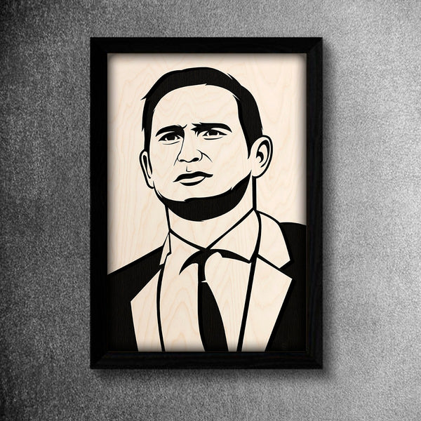 19"x13" Handcrafted Wooden Portrait | Frank Lampard