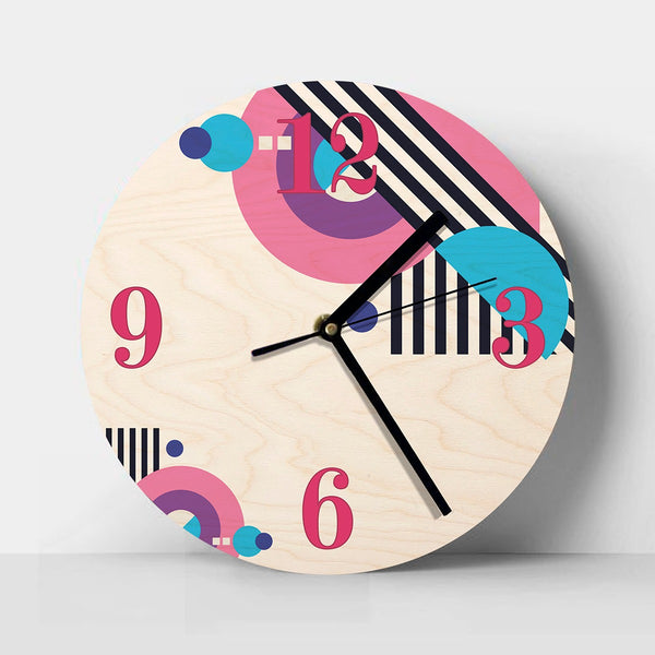 Engaging Wooden Geometrical Wall Clock