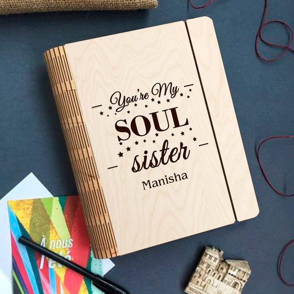 Personalised | Soul Sister Wooden Notebook Binder | COD Not Available