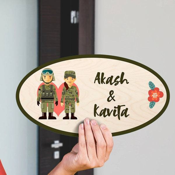 Armed Forces Couple Theme Name Plate