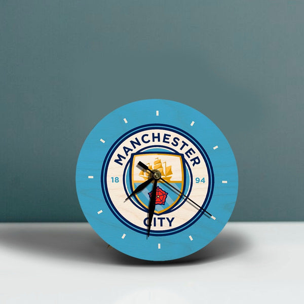 Wooden Table Clock | Manchester City