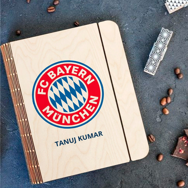 Personalised | FC Bayern Munich Wooden Notebook Binder | COD Not Available
