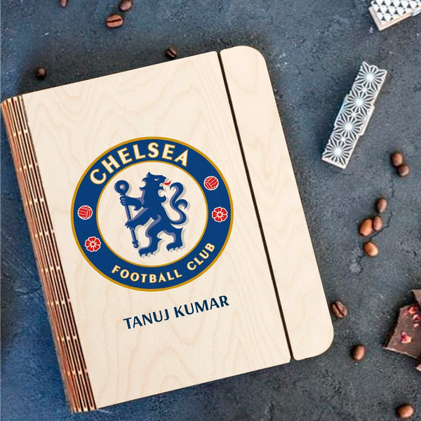 Personalised | Chelsea F.C. Wooden Notebook Binder | COD Not Available