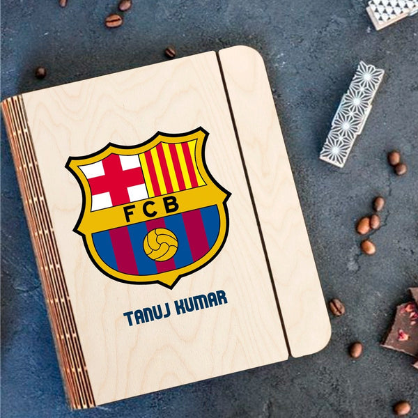 Personalised | FCB Wooden Notebook Binder | COD Not Available