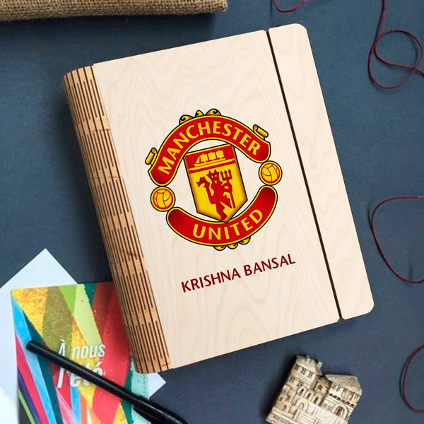 Personalised | Red Devils Wooden Notebook Binder | COD Not Available