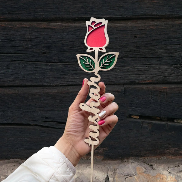 Personalised | Wooden Rose | Valentines | COD Not available