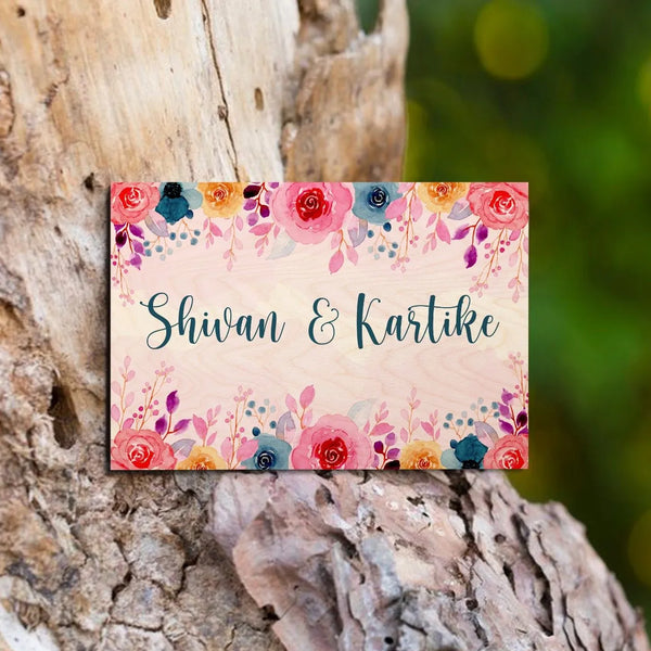 Exotic Pink Flower Theme Name Plate