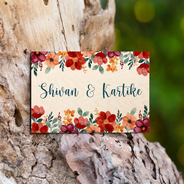 Red Flower Theme Name Plate