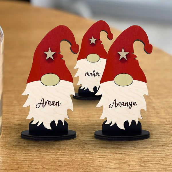 Personalised Wooden Christmas Gnomes