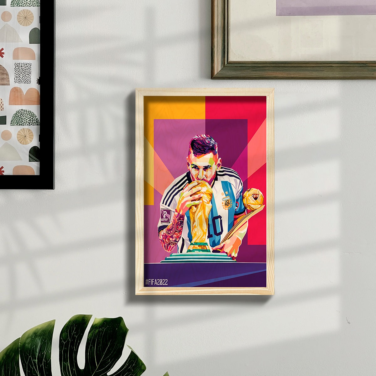 Messi World Cup Wood Print with Frame – ChitraChaya