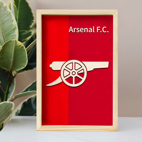 Arsenal Minimalistic Wooden 3D Artwork with Frame