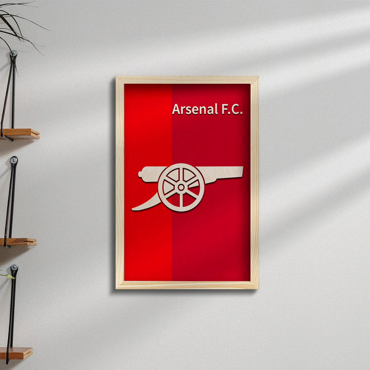 Arsenal Minimalistic Wooden 3D Artwork with Frame – ChitraChaya