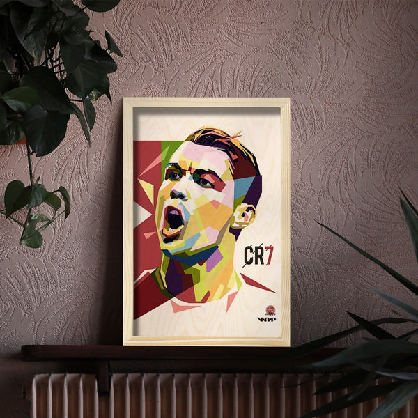 Cristiano Ronaldo Wood Print With Frame