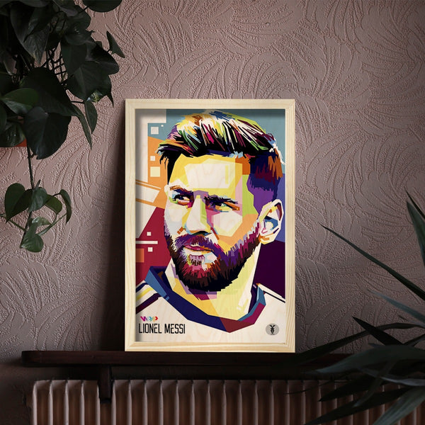 Lionel Messi Wood Print With Frame