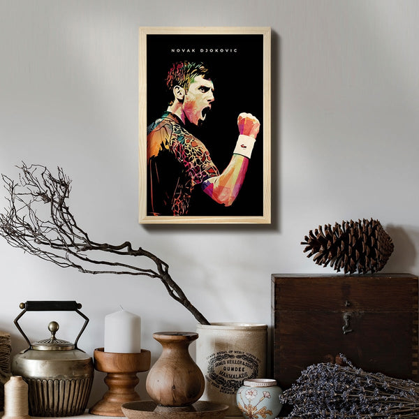 Novak Djokovic Wood Print With Frame