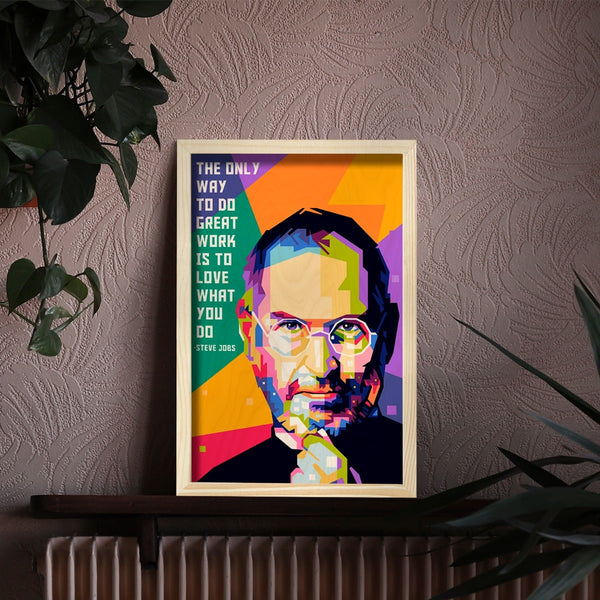 Steve Jobs Wood Print With Frame