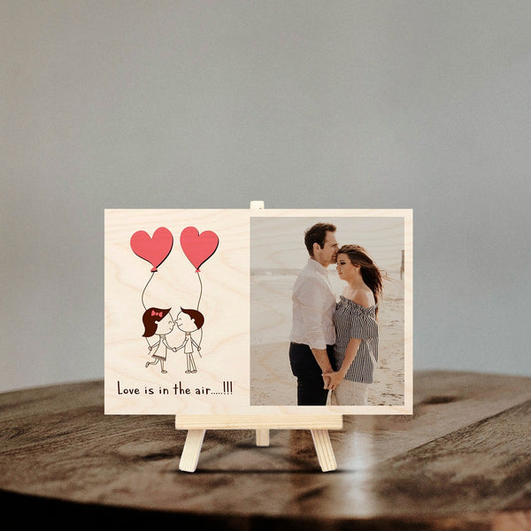 Love Wood Print with Easel Stand