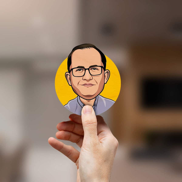 Circular Caricature Fridge Magnets | One Face | Fathers Day | COD Not Available
