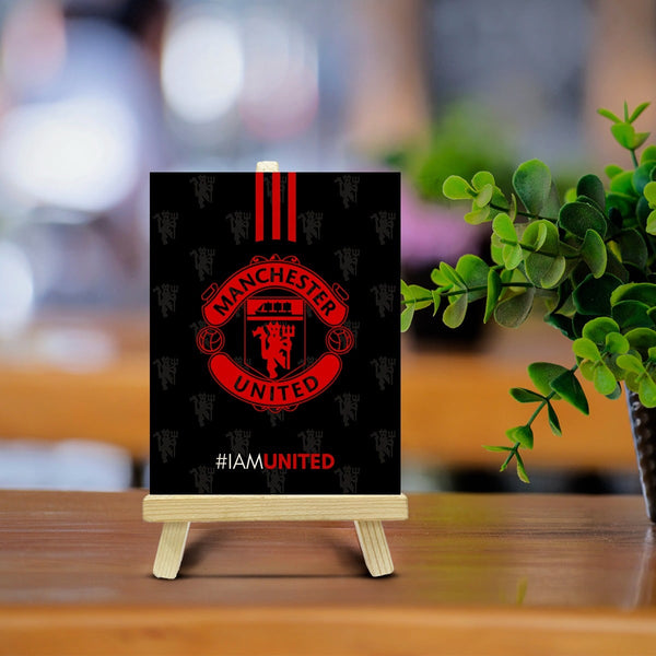 Red Devils | Black Wood Print With Easel Stand