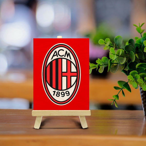 A.C. Milan Wood Print With Easel Stand