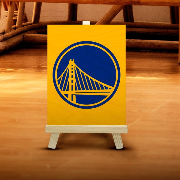 Golden State Warriors Wood Print With Easel Stand