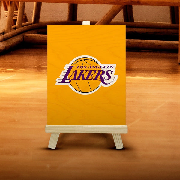 Los Angeles Lakers Wood Print With Easel Stand